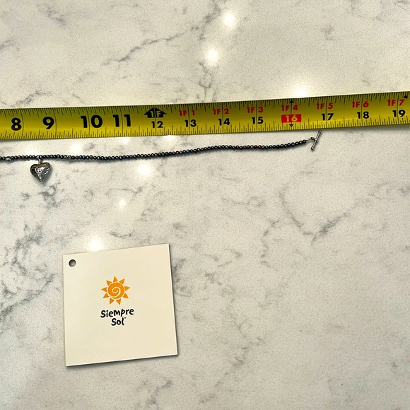 Silver and freshwater pearl Heart necklace - Picture 3 of 3